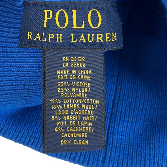 Ralph Lauren Polo Lamb’s Wool/Rabbit Hair/Cashmere Blend Beanie - Picture 4 of 4